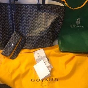NEW GOYARD St. Louis Gm Classic Black Tote Pouch